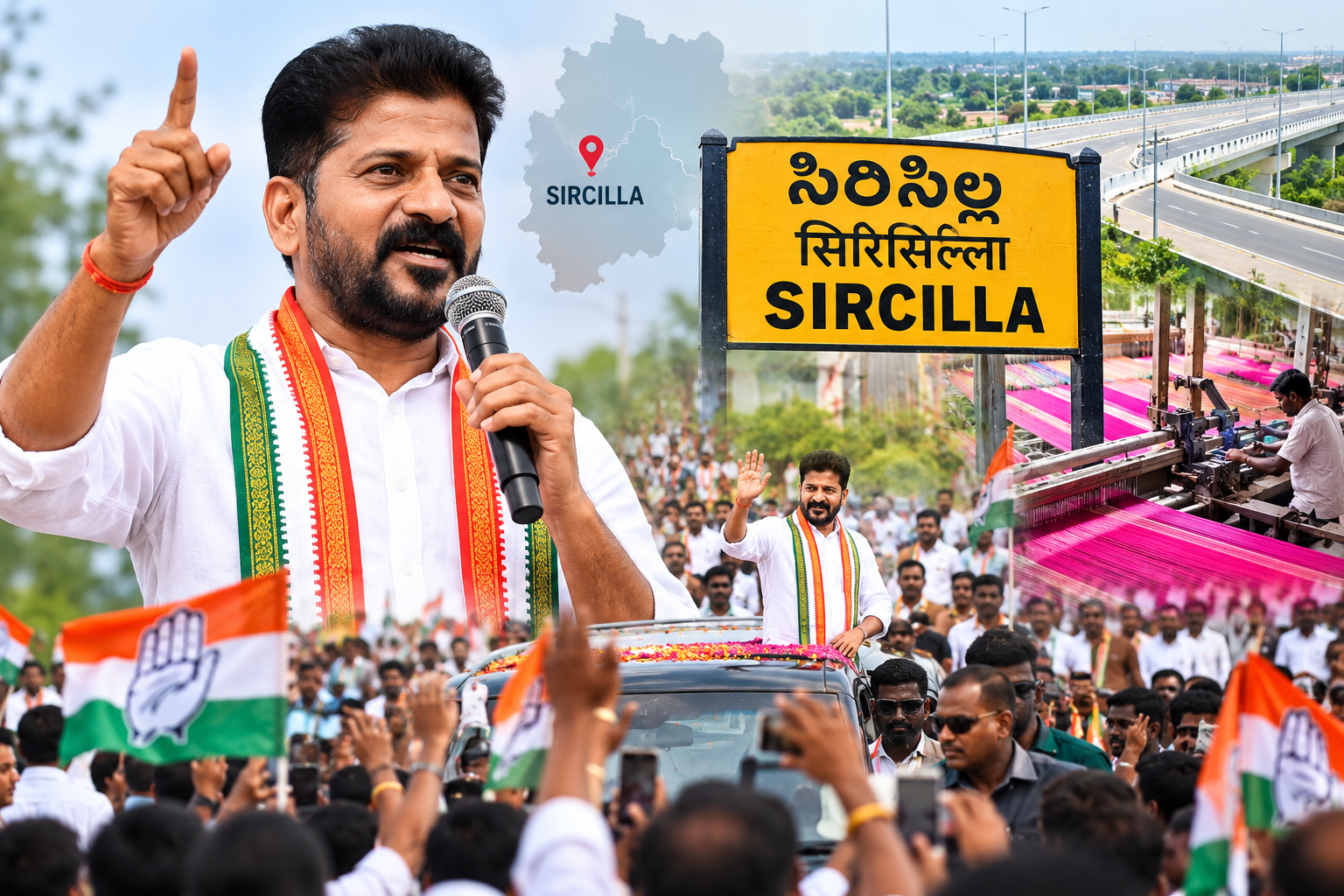 Telangana Chief Minister A. Revanth Reddy addressing a public gathering